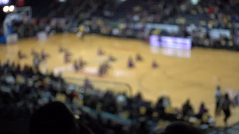 Wide Angle Shot Dance Troupe Performing Dance Routine At Halftime Show Durin Video stock 123596486