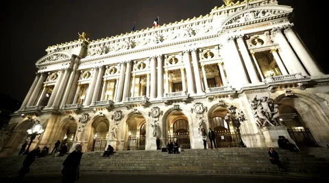 Wide angle shot of Garnier Palace - the Paris Opera Stock Footage 45129178