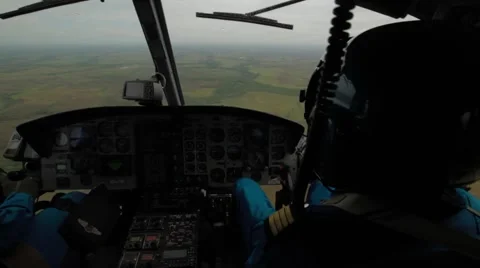 Wide Angle Shot of the internal cubicle of a helicopter Video stock 45236775