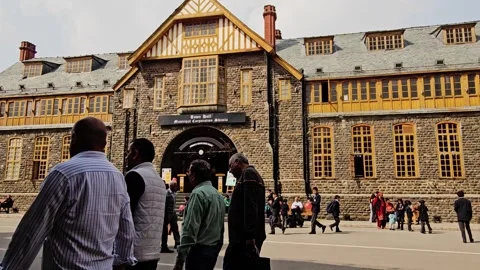 Wide angle shot of library name is town hall municipal corporation Shimla. Video stock 310314892