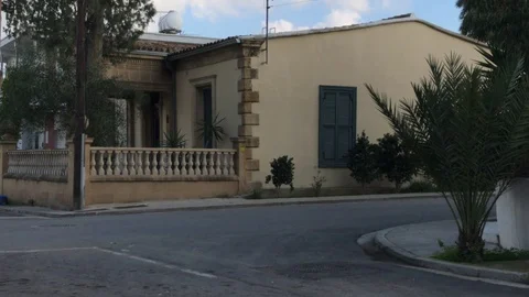Wide Angle Shot of Old Architecture House in Nicosia Stock Footage 100202229