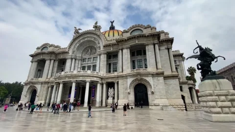 Wide angle shot of Palacio Bellas Artes, Mexico City 4K Stock Footage 289909485