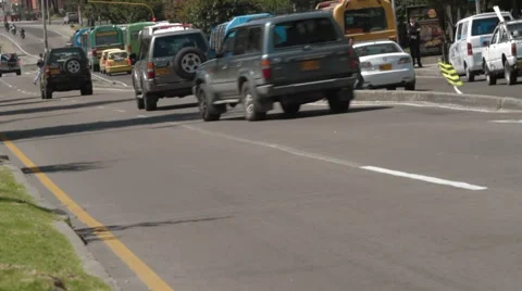 Wide Angle Shot of Seventh Avenue, at Bogota's Financial Centre Stock Footage 42267058