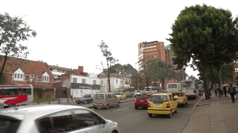 Wide Angle Shot of a Texaco Gas Station at Chapinero Neighborhood Stock Footage 42269873