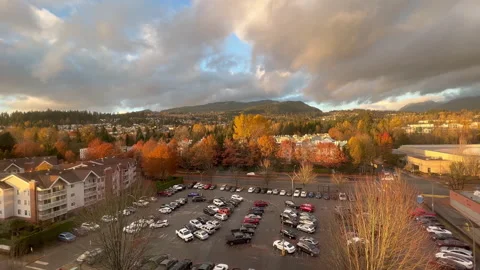 Wide angle shot of traffic flow and city view with 4k resolution Stock Footage 223352949