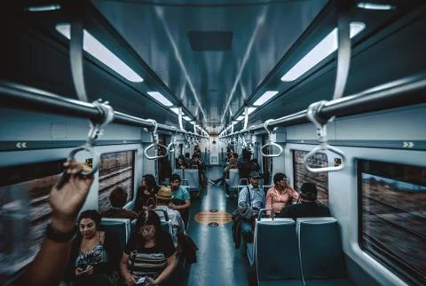 Wide angle shot at Valparaiso metro in Chile Stock Photos