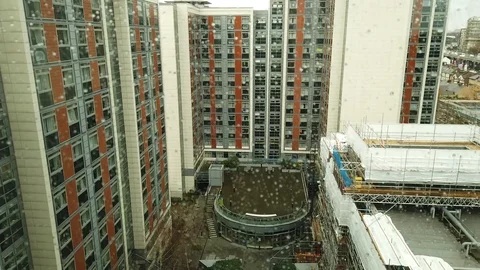 Wide Angle Shot of Window From Above View Of building In London Stock Footage 102578115