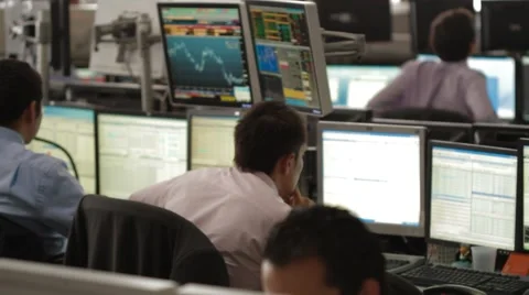 Wide Angle Shot of workers in a office Stock Footage 42269521