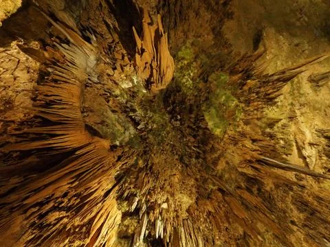 Wide angle stalactites image. Stock Photos