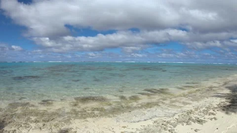 Wide angle still view of look out from Takitumu Cook Islands to south pacific oc Stock Footage 235318231