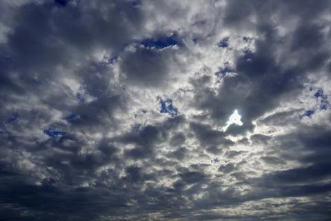 Wide angle of stormy grey clouds Stock Photos