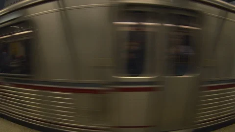 Wide Angle of Subway Arriving Stock Footage 101441175