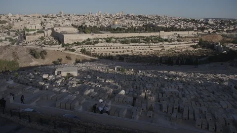 Wide angle of Temple Mount, Jerusalem, Israel Stock Footage 86123235