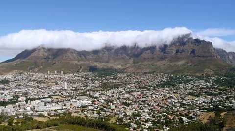 Wide angle time lapse of table mountain,cape town Vidéo 21238308