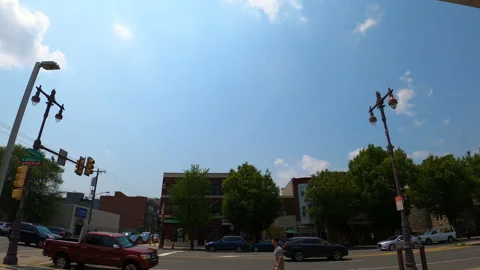 Wide Angle Timelapse of City Traffic on summer day downtown Philadelphia Stock Footage 158200002