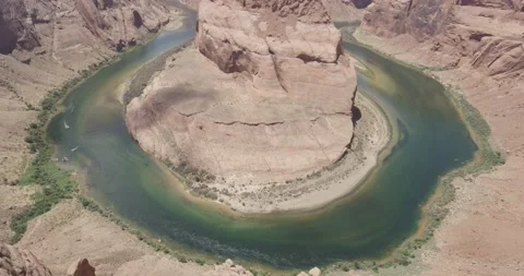 Wide angle timelapse of Colorado river and Horseshoe bend in middle of day Stock Footage 146367523