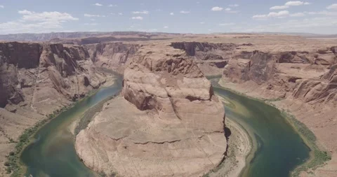 Wide angle timelapse of Colorado river and Horseshoe bend in middle of day Stock Footage 146367535