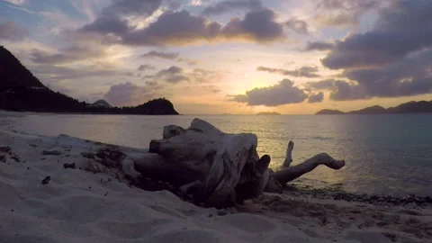 WIDE ANGLE TIMELAPSE DESERTED PRIVATE BEACH TORTOLA BVI VIRGIN ISLANDS Stock Footage 142548953