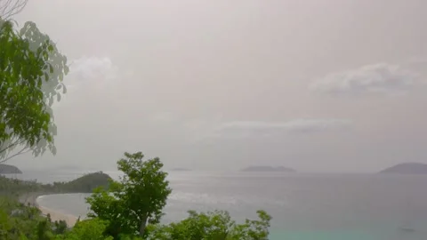 WIDE ANGLE TIMELAPSE DESERTED PRIVATE BEACH TORTOLA BVI VIRGIN ISLANDS Stock Footage 143200618