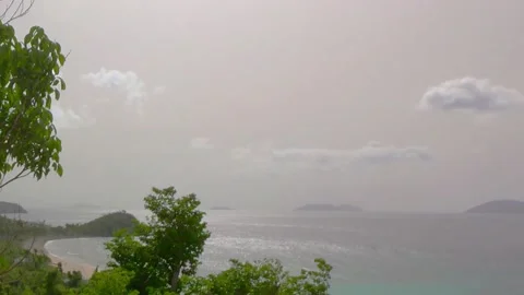 WIDE ANGLE TIMELAPSE DESERTED PRIVATE BEACH TORTOLA BVI VIRGIN ISLANDS Stock Footage 143200927