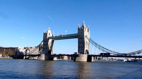 Wide angle of Tower Bridge in London United Kingdom Video stock 50492393