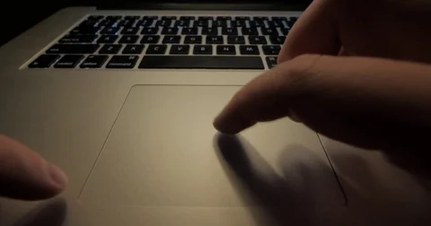 Wide angle using computer Stock Footage 81948413