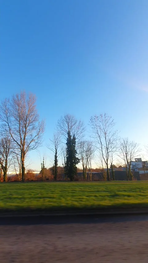 Wide Angle Vertical Footage of British Urban City Streets During Car Drive Vídeo Stock 327449089