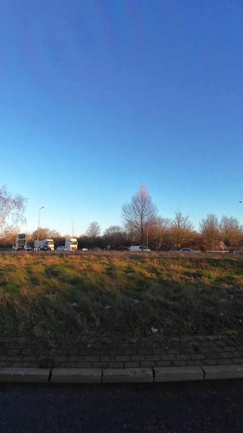 Wide Angle Vertical Footage of British Urban City Streets During Car Drive Stock Footage 327451701