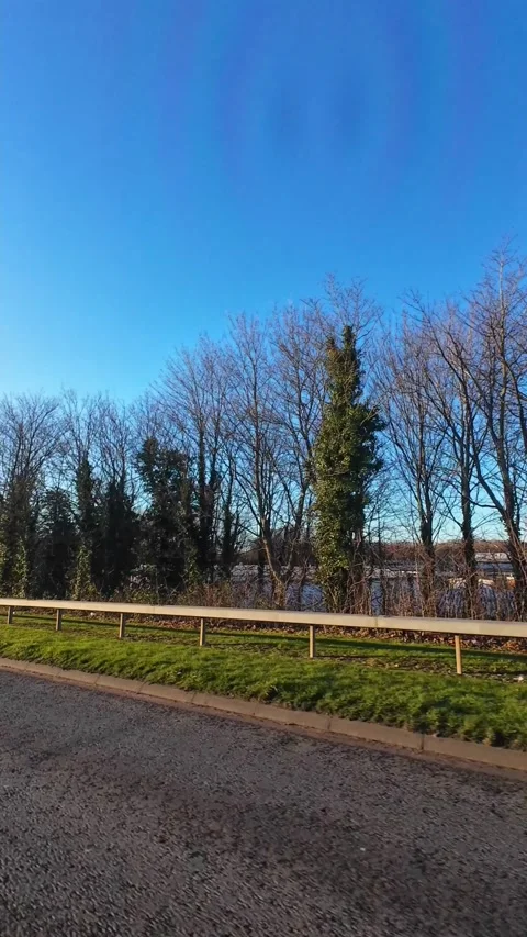 Wide Angle Vertical Footage of British Urban City Streets During Car Drive Stock-Footage 327451856