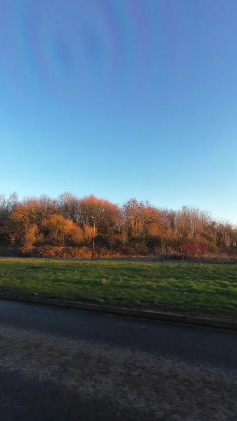 Wide Angle Vertical Footage of British Urban City Streets During Car Drive Stock Footage 327455586