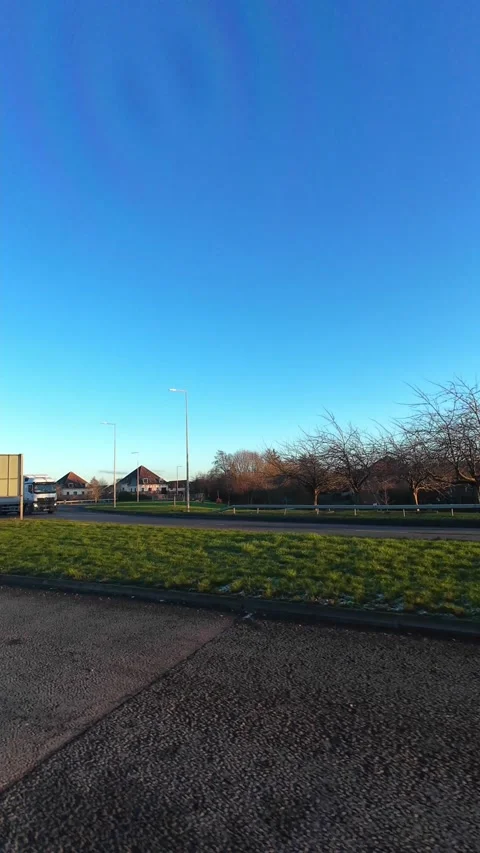 Wide Angle Vertical Footage of British Urban City Streets During Car Drive Vídeos de archivo 327456230