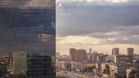 Wide angle, vertical panorama timelapse from highway to cloudy sky 스톡 동영상 83269033
