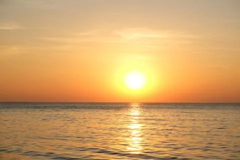 Wide angle video, ocean waves, evening time, sunset of the island. Nature con Stock Photos