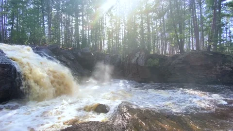 Wide Angle View of Amnicon Falls 스톡 동영상 153632719