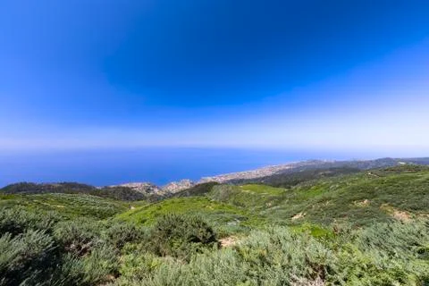 Wide angle view of Calheta Stock Photos