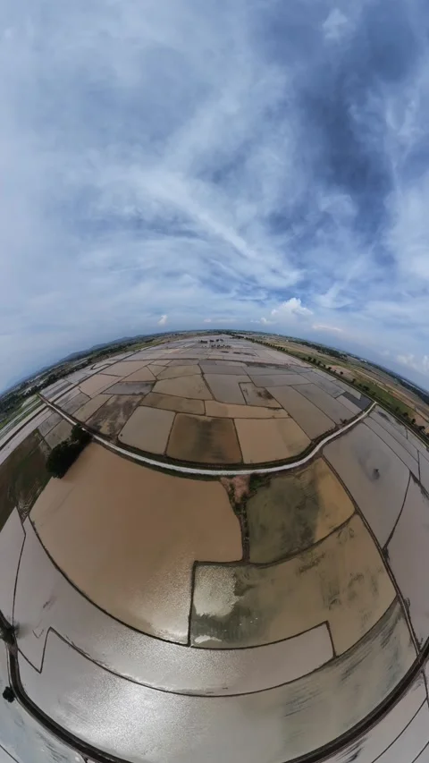 Wide-angle view captures a vast, reflective water surface Stock Footage 345409800