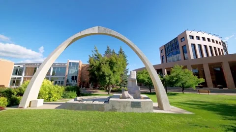 A wide angle view of city hall Lethbridge, Alberta, Canada. Video stock 244342872