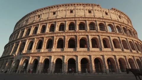 Wide angle view of the Colosseum in Rome Video stock 134844624