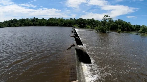 Wide Angle view of Falls on Millstone River Stock Footage 110715336
