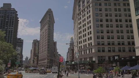 Wide angle view of Flatiron building. Manhattan. New York. Video stock 75281660