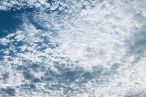 Wide Angle View of Fluffy White Clouds on Blue Sky in Jakarta Stock Photos