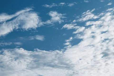 Wide Angle View of Fluffy White Clouds on Blue Sky in Jakarta Stock Photos