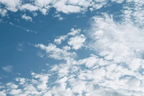Wide Angle View of Fluffy White Clouds on Blue Sky in Jakarta Stock Photos