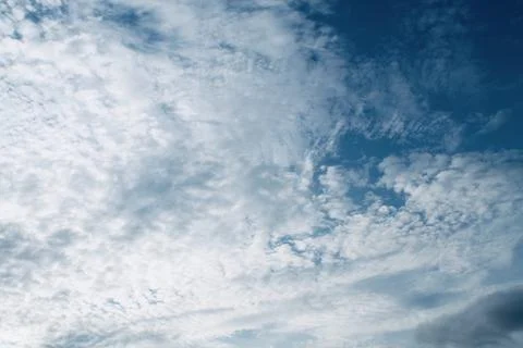 Wide Angle View of Fluffy White Clouds on Blue Sky in Jakarta Stock Photos