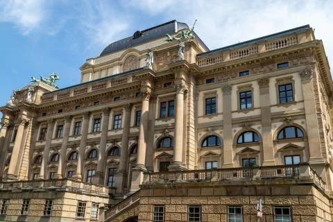 Wide angle view on hessian state theater in Wiesbaden Stock Photos