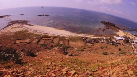 Wide angle view horizontal look out pane view of south west island to Xianglu ac Stock Footage 243000126