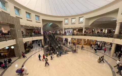 Wide angle view inside deira city center Stock Photos