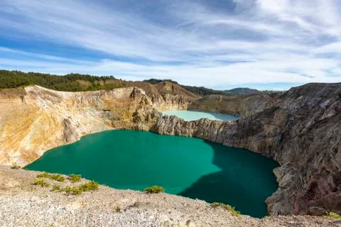 Wide angle view of Kelimutu Stock Photos
