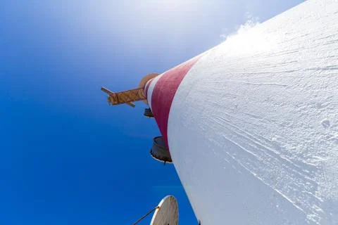 Wide angle view at the lighthouse tower Stock Photos