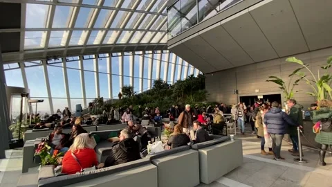 Wide angle view of London's Sky Garden. Stock Footage 232397810